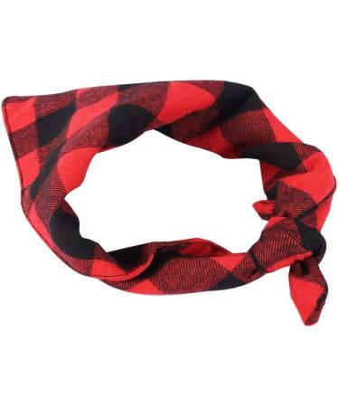 Ichiias Pet Bandana - Stylish Black & Red Plaid Scarf for Dogs & Puppies | Neckerchief Collar Bib (Large) - International Shipping Available - Buy Online on GoSupps.com