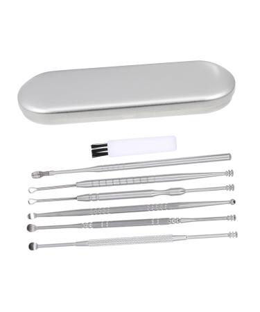 FOMIYES 1 Set Stainless Steel Ear Spoon Portable Ear Convenient Ear Picks Household Earwax Removers Removal Tools Practical Ear Cleaners Remover Ear Cleaning Kit Silver 15x0.2x0.2cm