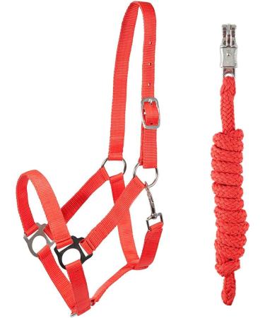 PFIFF 102931 Halter and Rope Set - Durable Plastic Halter & Lead Rope in Red Cob | International Shipping Available - Buy Online on GoSupps.com