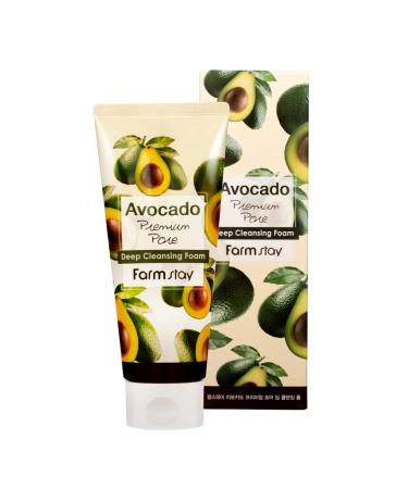 Farmstay Avocado Premium Pore Deep Cleansing Foam - 180ml | Best International Shipping for Clear Skin - Buy Online on GoSupps.com