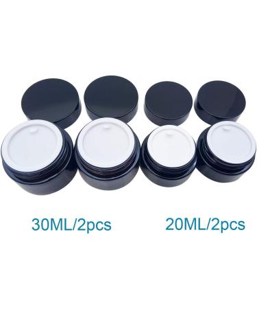 Kingyh 4-Piece Amber Glass Bottles - 20ml & 30ml Fillable Containers for Cosmetics & Essential Oils - Buy Online on GoSupps.com