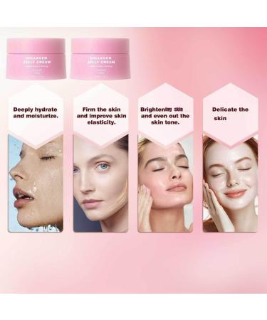  JIAOY Collagen Jelly Cream Hydrolyzed Collagen Collagen Face Cream Moisturizing Collagen Jelly Cream Reduces Fine Lines Dull Complexion Firmness (2PCS) - Buy Online on GoSupps.com
