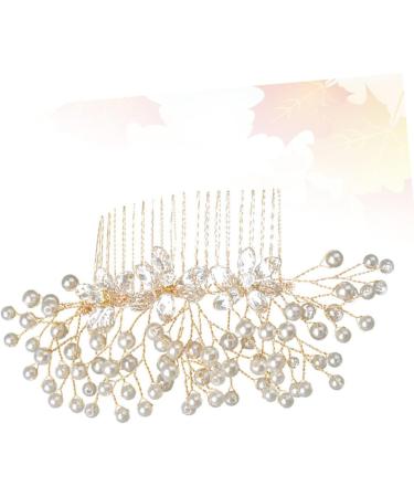 Ipetboom Bridal Hair Comb Bridal Hair Pin Rhinestone Bridal Rhinestone Hair Clips Leaf Flower Hair Comb Pearl Hair Comb Metal Hair Clips Tiara Wedding Bride Hair Accessories - Buy Online on GoSupps.com