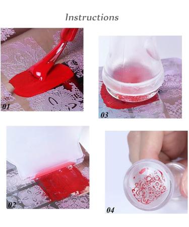 Nail Art Stamping Tool Kit Nail Stamping Plates Nail Art Stamper included Double Head Polish Print Template Silicone Stampers For Beauty Nail Art DIY- Nails Seal Mold Nail Stamp Plate Pink 03 pink - Buy Online on GoSupps.com