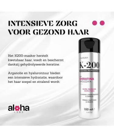 Aloha Labs K200 Repairing Hair Mask with Hydrolyzed Keratin Argan Oil Hyaluronic Acid and Panthenol Protects Nourishes and Repairs Intensive Nutrition 200 ml - Buy Online on GoSupps.com
