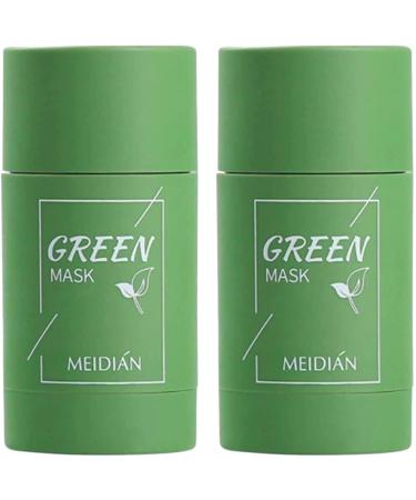 2-Packs Green Tea Mask Stick Blackhead Remover Face Cleanser Deep Facial Pore Cleansing Removes Blackheads Shrink Pores Poreless with Green Tea Extract Purifying Clay Mud Dry Skin Face Moisturizing Skin Care Oil Co...