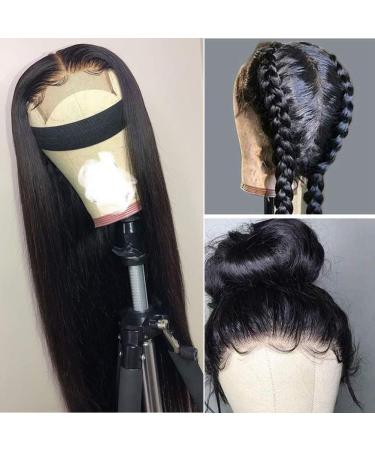 ALIMICE 13X4 HD Lace Front Straight Human Hair Wig for Black Women - 22 Inch Natural Color, Pre Plucked with Baby Hair, Brazilian Virgin Hair, 150% Density - Buy Online on GoSupps.com