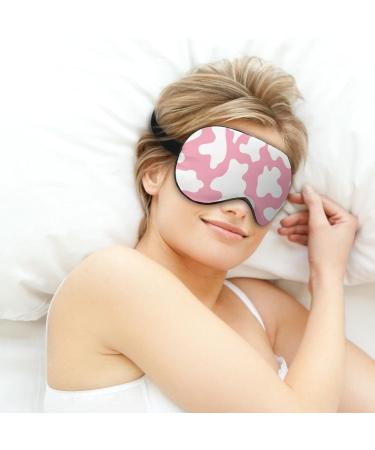 Buy Pink Cow Print Sleep Mask for Women | Adjustable Eye Shades with Elastic Strap - Perfect for Travel & Relaxation - Buy Online on GoSupps.com