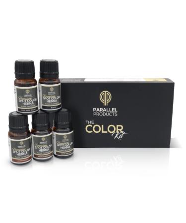 Parallel Products Spot Color Henna Color Kit - Henna Hair Dye - Color Palette - Tint Kit for Professional Spot Coloring - 3 Gram Mini-Collection Kit - Covers Grey Hair - Root Touch Up - (Color Kit) 5 Count (Pack of 1)