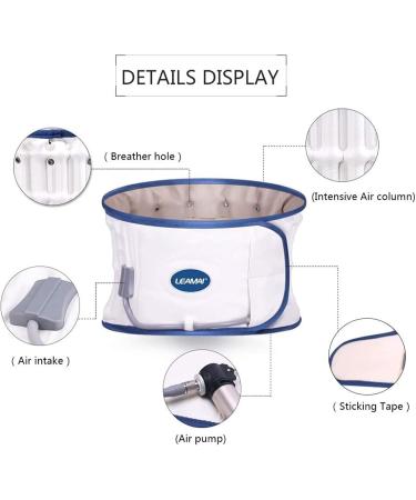 Alkani Adjustable Lumbar Support Belt with Pillow Pad - Back Pain Relief & Air Massage for Lower Back (White) - Buy Online on GoSupps.com