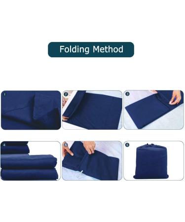 MeiLiMiYu Portable Sleeping Bag Liner Adult Dark Blue 82.7''x47'' - Lightweight & Dirt-Proof Hotel Sheet - Buy Online on GoSupps.com