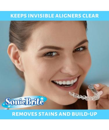 SonicBrite Denture/Retainer Cleaning Unit Clean Removable Dental Device with a Powerful Ultra l Sonic Bath Unit Plus 3 Packets of our Sonicbrite Mint Flavored Cleaning Powder - Buy Online on GoSupps.com