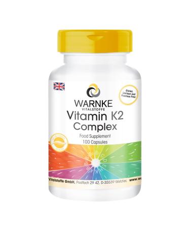 Vitamin K2 Capsules - 1250mcg - MK4 and MK7 - Vegan - 100 Capsules | Warnke Vitalstoffe