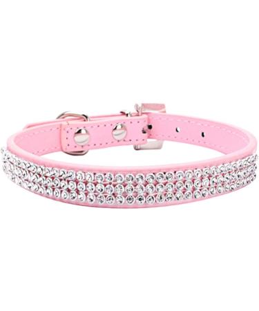 THAIN Rhinestone Dog Cat Collar - Bling Diamond Crown Decoration - Pink - XS (8-10) - Small Medium Large Dogs - Buy Online on GoSupps.com