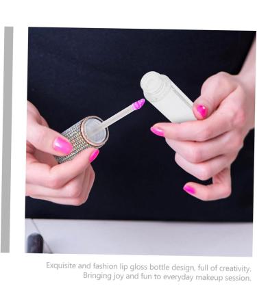 FRCOLOR 4Pcs Transparent Lip Gloss Tubes With Rhinestone Patch Reusable Lip Oil Containers For Travel Daily Use Lightweight Convenient For Lip Gloss - Buy Online on GoSupps.com