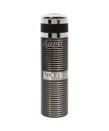 Sapil Nice Feelings Black - Deodorant Spray for Men - Scented Deodorant for Long-Lasting Odor Protection - Spicy Citrus and Woody Deodorant Spray - Keeps You Fresh and Odor Free All Day - 6.76 oz