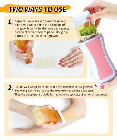 Rose & Honey Roll On Wax Kit for Sensitive Skin - Hair Removal Waxing Kit for Women and Men - At Home Roller Waxing Kit for Larger Body Areas - Buy Online on GoSupps.com