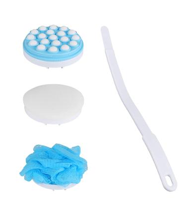 Globalstore Back Scrubber for Shower  3 in 1 Multifunction Shower Brush Set Long Handle  Loofah Mesh Exfoliating Brush  Sponge Bath Brush  Lotion Applicator and Massager Shower Scrubber for Men Woman