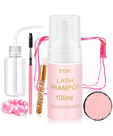 Emeda 100ml/3.38oz eyelash shampoo kit eyelashes shampoo for eyelashes extensions eyelash brush hair band bottle for rinsing eyelash cleaning set oil-free foam cleaner for eyelashes xxl - Buy Online on GoSupps.com