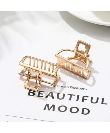 Runmi Gold Metal French Design Hair Clips - Stylish Hair Accessories for Women & Girls - 2pcs International Shipping - Buy Online on GoSupps.com