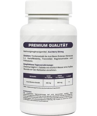 Buy Acai Berry Strong Extract 90 Tablets - Premium Health Supplement for Energy & Antioxidants | International Shipping Available - Buy Online on GoSupps.com