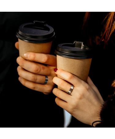 JEROOT Titanium Magnetic Rings for Men and Women - Sleek Design with 2 Strong Magnets - Silver 8mm Y 1/2 (3500 Gauss) - Gift Box Included - Buy Online on GoSupps.com