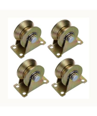 4 Pcs 2 Inch V-Groove Track Wheel Sliding Door Roller for Track Sliding Doors Mechanical Carts and Mobile Workbench
