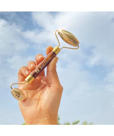 Kansa Metal Roller for Face & Neck - Reduce Fine Lines Wrinkles Puffiness & Detoxify Dull Skin | International Shipping - Buy Online on GoSupps.com