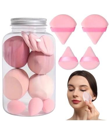 Lueear Makeup Sponge Set | Soft Blending Sponge for Foundation Versatile Powder Puff & Beauty Sponge Wet & Dry Use for Birthday New Year Pink