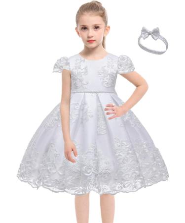 Myrisam Flower Girls Lace Tutu Dress for Baptism and Parties - 4-5 Years White - Buy Online on GoSupps.com