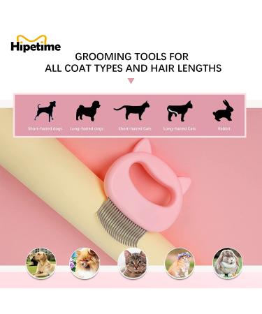 Pet Hair Removal Massaging Cat Comb | Shedding & Grooming Brush for Long/Short Hair | Slicker Brush for Matted Fur | Pink - Buy Online on GoSupps.com