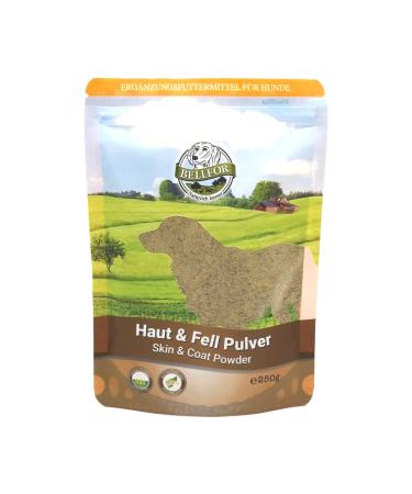 Bellfor skin & fur powder for dogs 250g for shiny and soft fur nutritional supplements with brewer's yeast in the event of hair loss and itching for dogs glossy hair & healthy skin powder 250 g