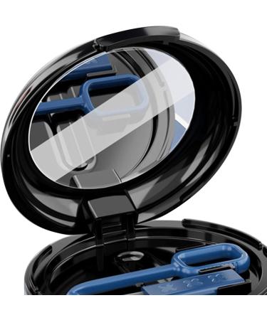 Sureh Retainer Case - Portable Prosthesis Bath Box with Brush & Mirror for Dentures Bridges & Braces (Black) | International Shipping - Buy Online on GoSupps.com