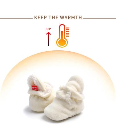 EDOTON Unisex Newborn Winter Boots - Non-Slip Sole, Adjustable Bootie Sock 6-12 Months, White - Buy Online on GoSupps.com