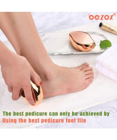 BEZOX Glass Foot File - Crystal Pedicure Foot Scrubber for Cracked Heels - Portable Handheld Callus Remover in Shinning Golden - Buy Online on GoSupps.com