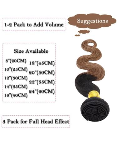 Sego Brazilian Human Hair Bundles | 100% Virgin Body Wave Weave - Natural Black & Chestnut Brown 16 Extensions - Buy Online on GoSupps.com