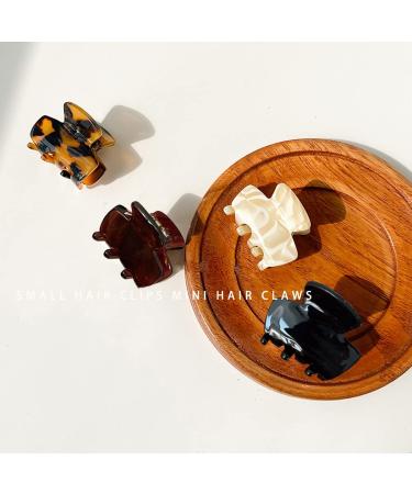 Stylish Tortoise Shell Hair Clips for Women & Girls - 4 Pcs Mini Hair Claws, Non-Slip Jaw Clamp for Thin & Thick Hair - Buy Online on GoSupps.com