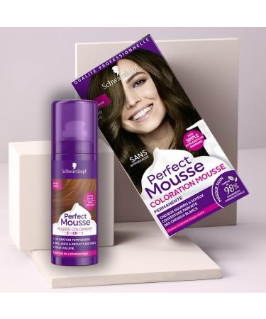 Schwarzkopf - Perfect Mousse - Hair Colour - Permanent Ammonia-Free Foam - 98% Natural Ingredients - Frosted Espresso 400 - Buy Online on GoSupps.com