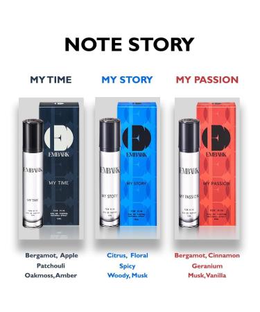 EMBARK Men Perfume Gift Set - 3 x 15ml | Diwali Gifting Idea | Luxury Fragrance for Men Combo - MY PASSION + MY TIME + MY STORY - Buy Online on GoSupps.com