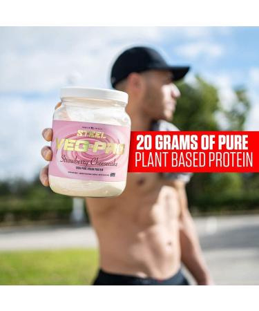 Steel Supplements Veg-PRO Vegan Protein Powder - Strawberry Cheesecake 25 Servings | Organic Gluten Free Low Carb BCAA Amino Acid Formula - Buy Online on GoSupps.com