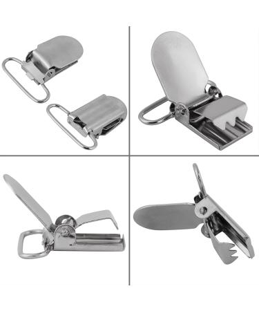 Buy Silver Metal Trousers Clips & Baby Pacifier Strap Snap Lock - Bed Sheet Mounting Clips for Pacifier Holders & Bibs (25mm/0.98in) - International Shipping Available - Buy Online on GoSupps.com