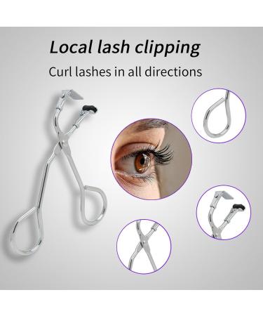 DALAETUS 13 Pcs Stainless Steel Lash Curler Set Eyelash Curler with Silicone Pad Steel Eyelash Brush Eyelash Comb Disposable Brushes Assist Clip Partial Curler for Women - Buy Online on GoSupps.com