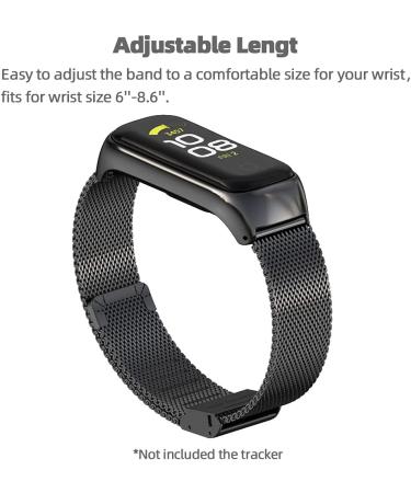 Mijobs Milan Black Bands for Samsung Galaxy Fit2 - Sport Straps Replacement for Men and Women - Buy Online on GoSupps.com