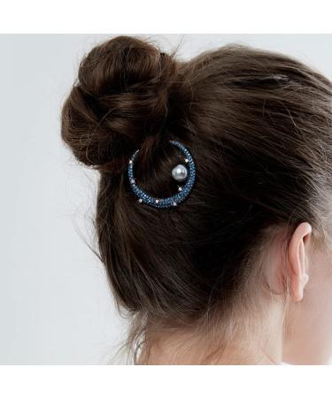 Lurrose Vintage Moon Pearl Rhinestone Hair Clip - Elegant Claw Hair Jewelry for Weddings & Special Occasions | Perfect for Girls & Women - Buy Online on GoSupps.com