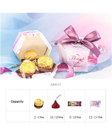 Candy Box Creative Romantic Marbled Candy Box Wedding Supplies And Pink Party Supplies Baby Shower Paper Sweet Chocolate (25/50/100 Pcs) (Color : Purple Ribbon Size : 50pcs) - Buy Online on GoSupps.com