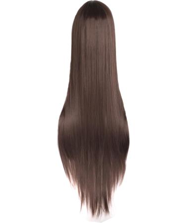 MapofBeauty 40cm Dark Brown Cosplay Wig - Natural Soft Straight Long Hair - Buy Online on GoSupps.com