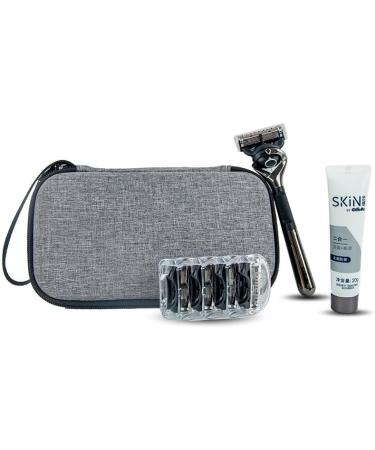 Levigo Manual Razor & Waterproof Storage Bag | Portable Dustproof Compatible with Gillette - Oxford Fabric Gray - Buy Online on GoSupps.com
