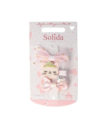 Solida Kids Hair Clips - Click Clack Bow Cat Purple - 3 Piece Set - International Shipping Available - Buy Online on GoSupps.com