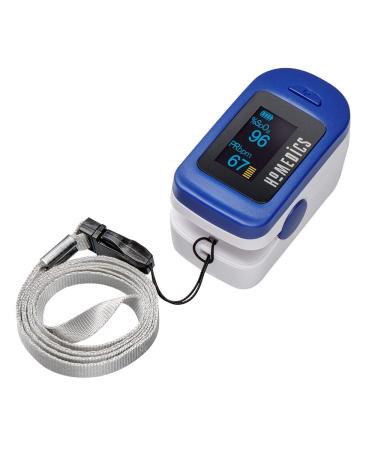 HoMedics Pulse Oximeter Blood Oxygen Saturation Monitor with Easy One-Touch Operation Fingertip Oximeter for Measuring Blood Oxygen and Pulse Rate