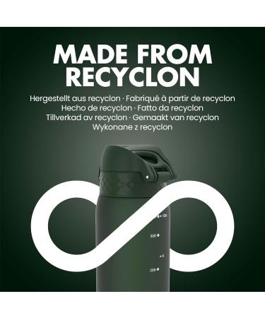 Ion8 Kids Water Bottle 350ml - Leak Proof, BPA Free, Dishwasher Safe - Dark Green - Buy Online on GoSupps.com